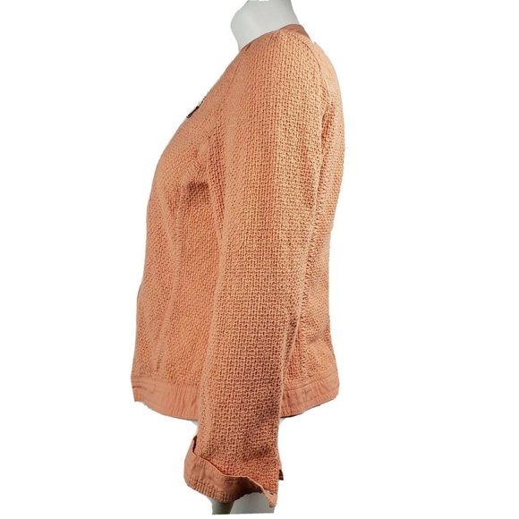 CHICOS Orange Moto Zip Up Jacket Size 1 (S) - Picture 2 of 7